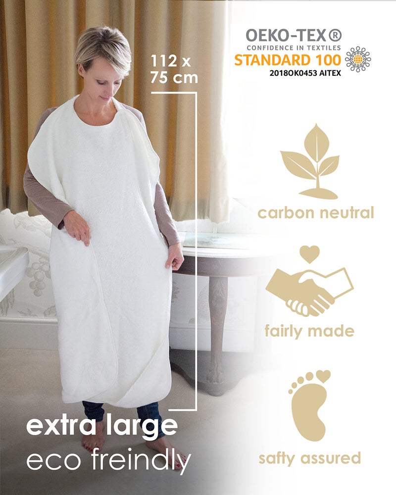 Cuddledry Hands Free Baby Bath Towel | Luxuriously Soft Cotton & Viscose Derived from Bamboo Hooded Baby Towel | Apron Towel for Safe Babies Bathtime | Perfect Newborn Gift | Gray - Image 5